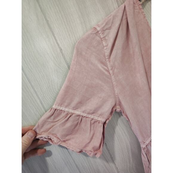 Tea And Rose Tencel Midi Dress Pink Summer Dress Size M Outdoors Fairy Cottage - Picture 2 of 7